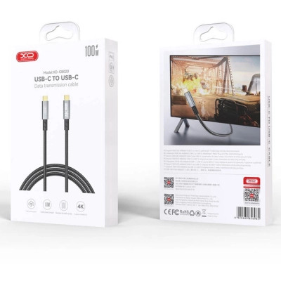 Дата кабель USB-C to USB-C 1.0m 100W PD black XO (GB020-CC.tranish) Вінниця - фото 4
