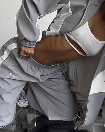 Жіночий стильний костюм оверсайз — двійка плащівка Еммі + підкладка спорт Сірий, 42/44 Одеса