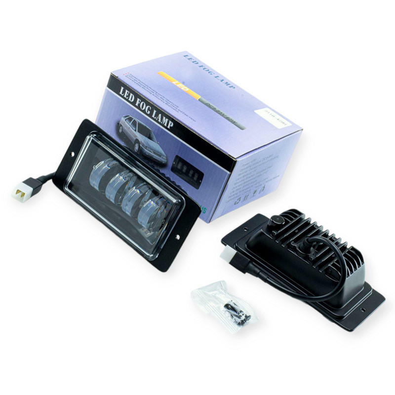 Фара 2110-2115 LED 40W 4 диодных элементов white, yellow металлический корпус (к-кт 2 шт) противотуманная Мукачево - изображение 1