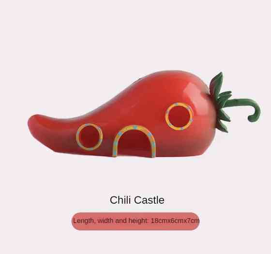 Декор для аквариума Дом в виде Перца размер 19 на 7 на 6 см пластик аквариумный декор красный Киев