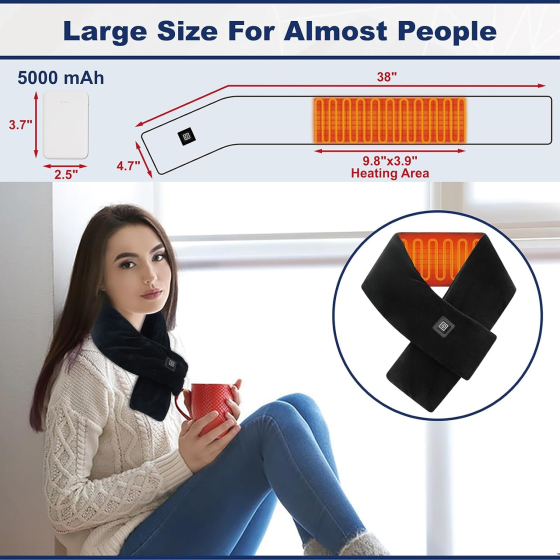 Шарф із підігрівом Graphene Heated Scarf Теплий шарф з перезаряджуваним акумулятором 5000 мА·год Київ