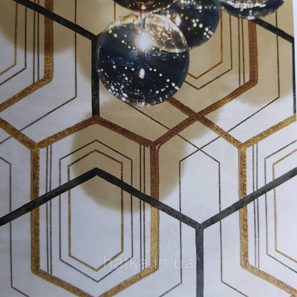 Шпалери метрові вінілові на флізелін 24 Carati Cristiana Masi геометрія смуги золотом чорні на бежевому 3д Київ - фото 1