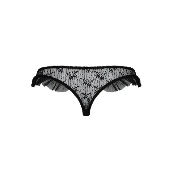 Трусики з оборками Passion Exclusive DONIA THONG S/M, black Львів