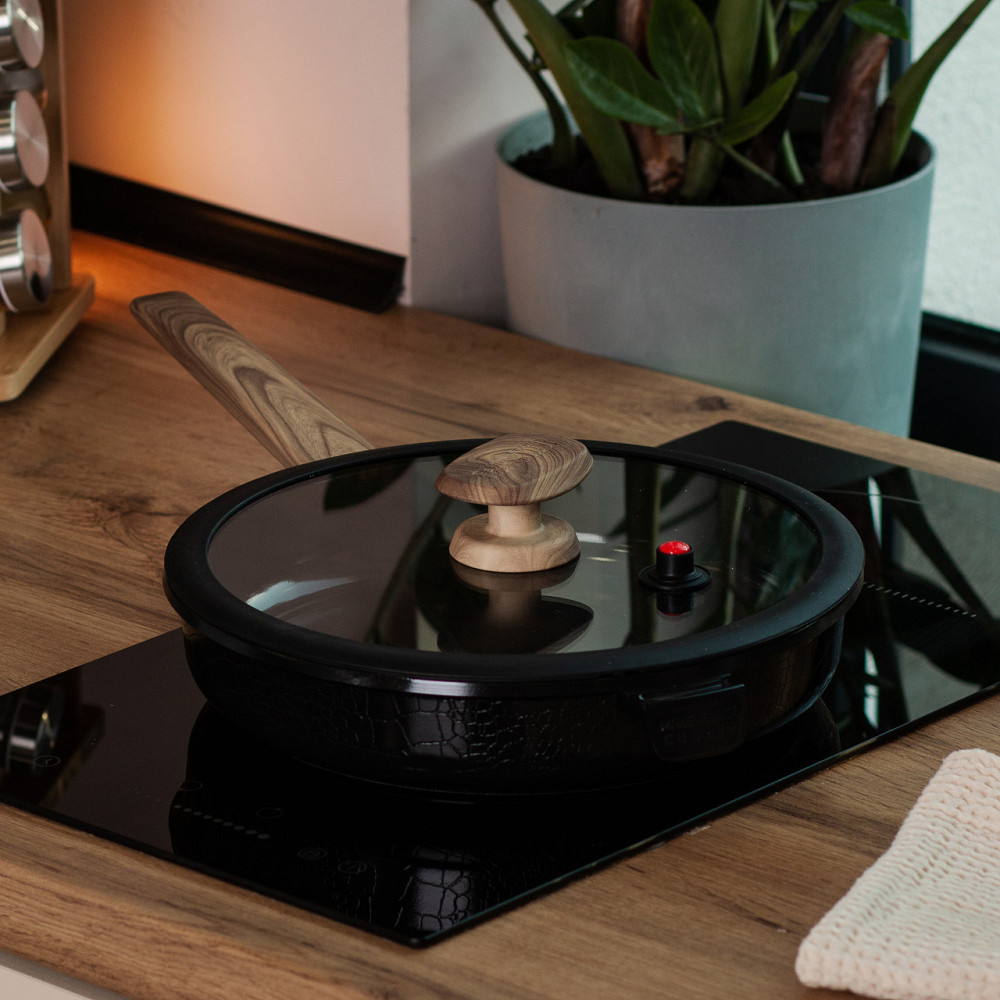 Алюмінієва сковорода 2,7 л з керамічним покриттям антипригарним Ø 26 см чорна MGC HP-4-458B Київ - фото 6