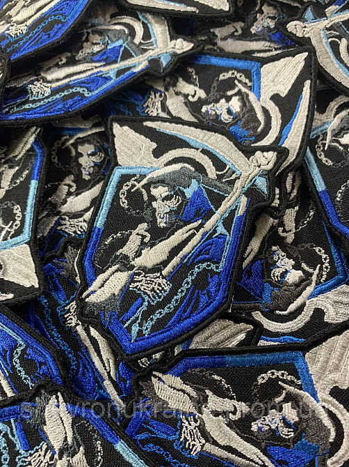 Шеврон СМЕРТЬ С КОСОЙ (Форма контурная. На липучке) Размер 8x6см Киев - изображение 3