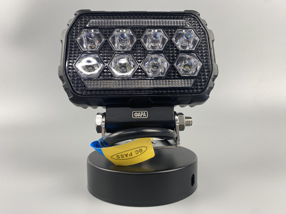 Фара LED квадратна 8 Led chip 12/24V. Широкий промінь + DRL світло + стробоскоп, світло 6500 К, IP67 Мукачево - фото 9