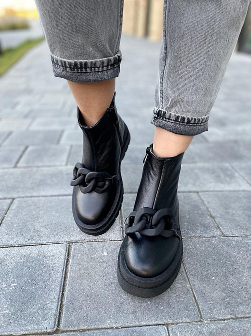 Женские черевики 032 черные натуральная кожа высота 14см подошва 3см размер 36-40 (4816) Коломыя - изображение 5