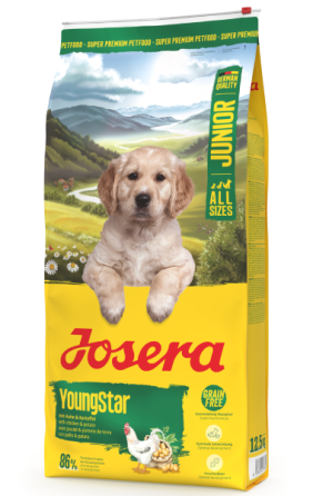 Сухой корм Josera Young Star Junior All Sizes (Йозера ЯнгСтар Юниор) беззерновой корм для щенков и молодых собак 12.5 кг Винница