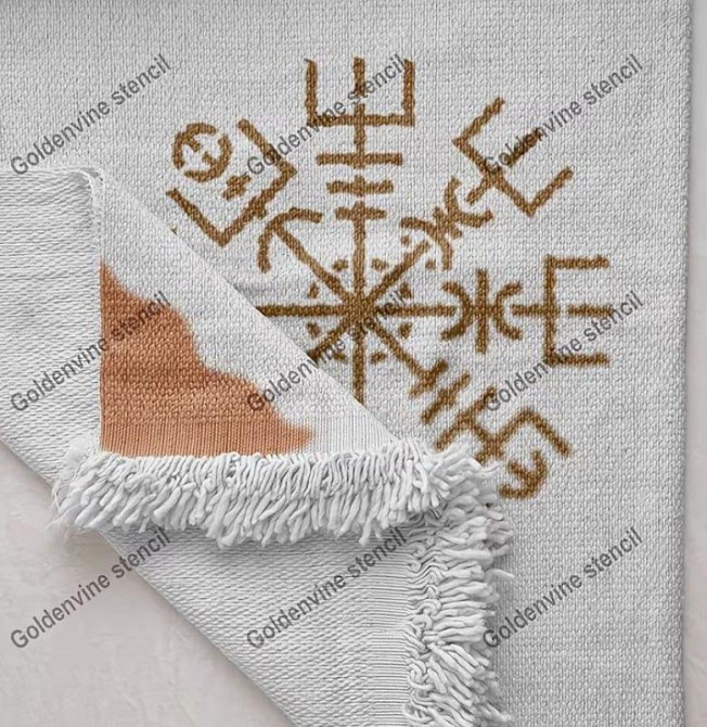 Набор трафаретов руны 4 шт Вегвизир скандинавские символы многоразовые трафареты для декора Киев - изображение 2