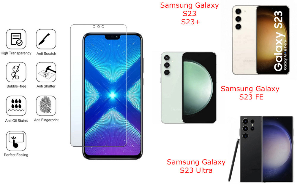 Защитное стекло NeoGlass для Samsung Galaxy S23, S23+, S23 FE, S23 Ultra – ультрапрозрачное и устойчивое Киев - изображение 4