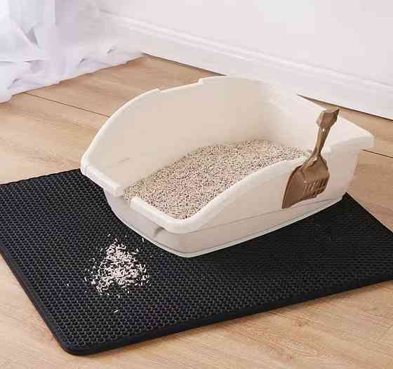 Коврик двойной для кошачьего туалета 30 на 30 черный Киев