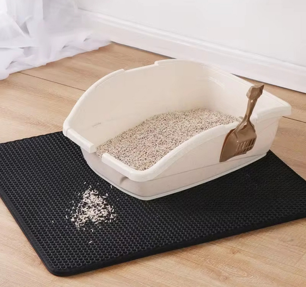 Коврик двойной для кошачьего туалета 30 на 30 черный Киев - изображение 5