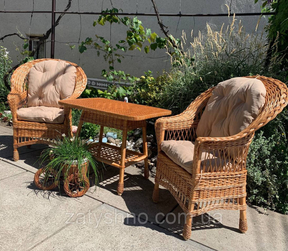 Меблі плетені, комплект з накидками Київ - фото 4