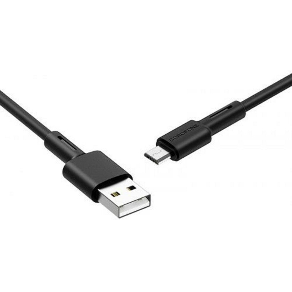 Кабель BOROFONE BX31 USB - Micro 2.4A, 1m, силіконовий, TPE конектори, колір чорний BX31MB Одеса - фото 2