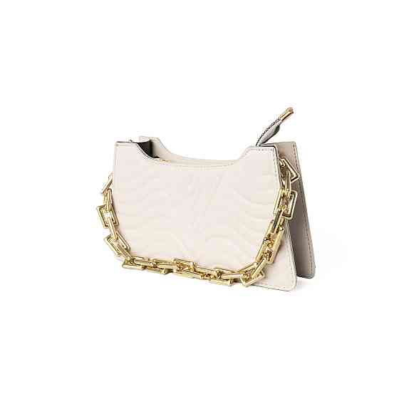 Сумка жіноча з ручкою ланцюжком золотого кольору, жіночий клатч, літня модна сумочка, Молочна Кам'янець-Подільський