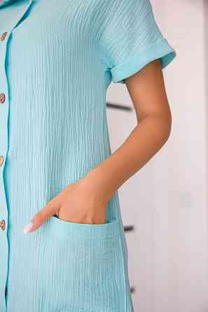 Летнее муслиновое платье-рубашка 