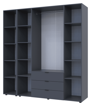 Комплект шаф для одягу Doros Гелар (2 шт.) 193,2х49,5х203,4 см Графіт (DRS-011153) Львів