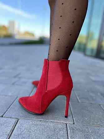 Nivelle Жіночі черевики NIVELLE червоні натуральна замша каблук 11 см 37р.38р. (3614) Коломия