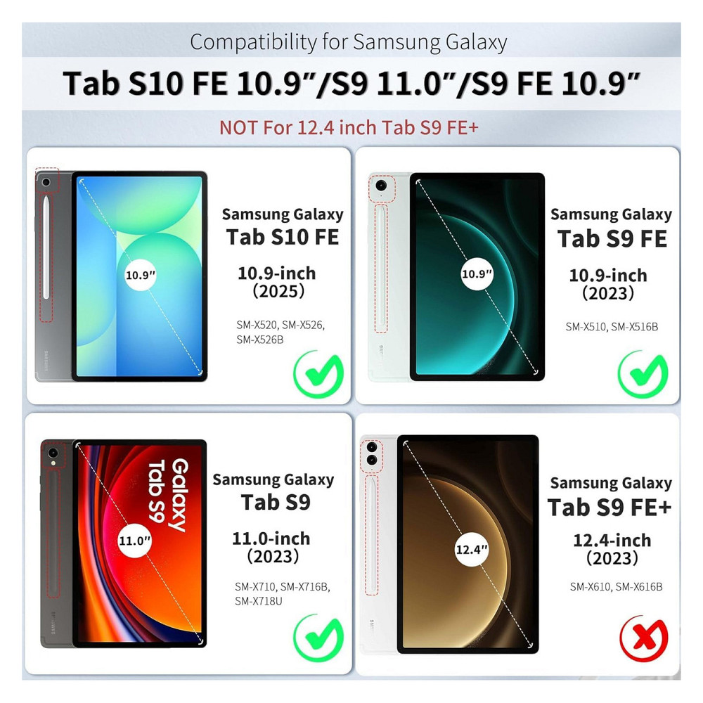 Чехол-клавиатура для Samsung Galaxy Tab S10 FE/S9 FE 10.9