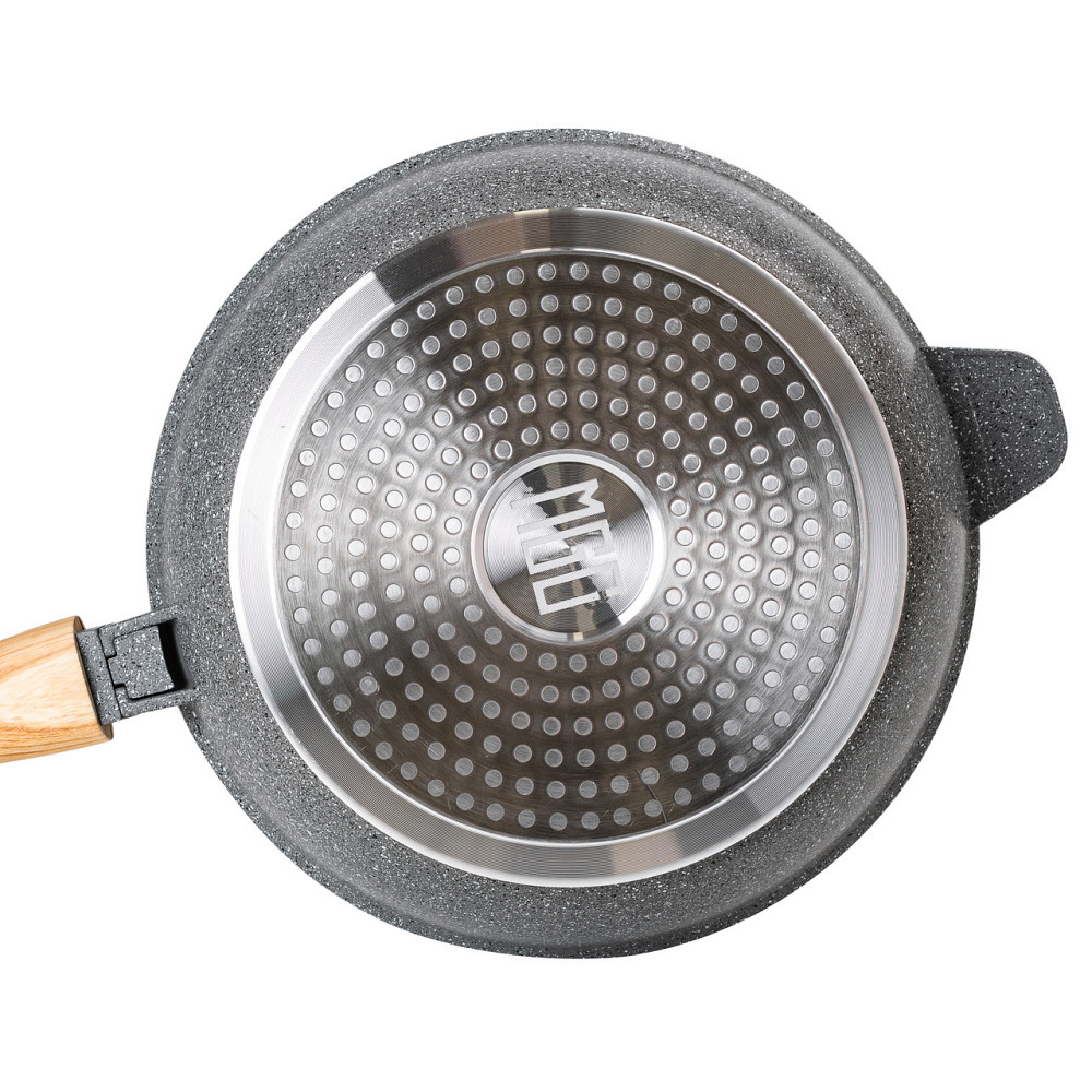 Алюмінієва глибока сковорода (2,8 л) зі скляною кришкою Ø 26 см сіра MGC HP-4-464G Коломия - фото 3