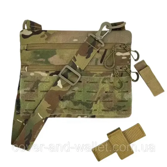 Тонкая тактическая сумка из прочной ткани Squadron в цвете Multicam с велкро Киев
