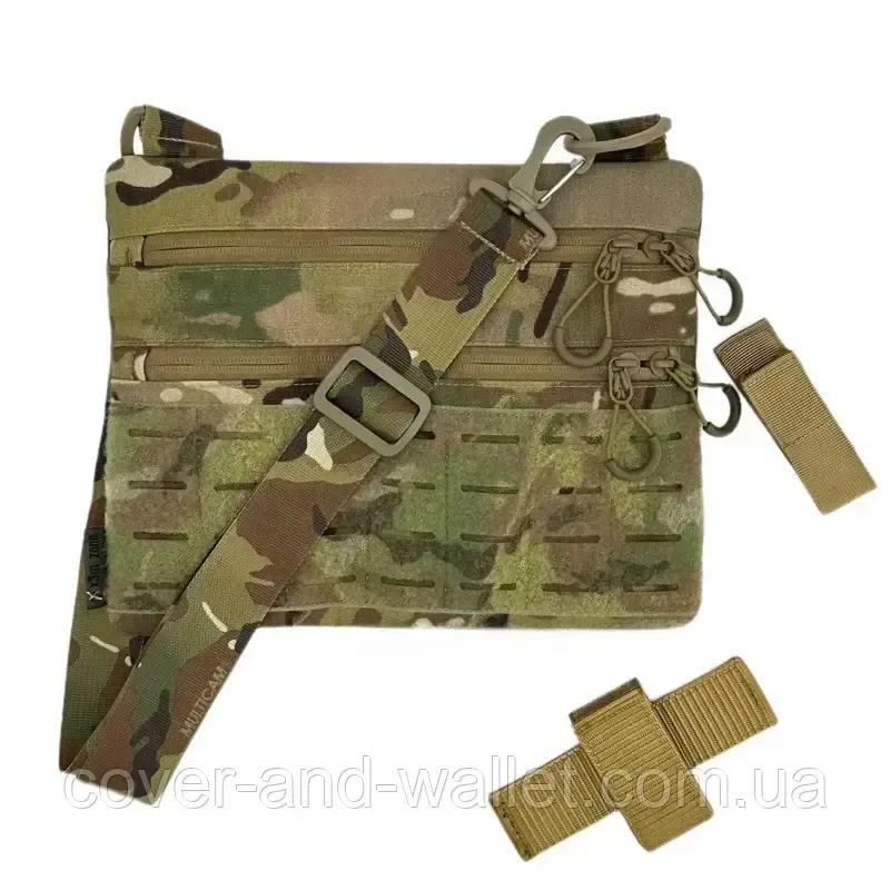 Тонка тактична сумка із міцної тканини Squadron в кольорі Multicam з велкро Київ - фото 5