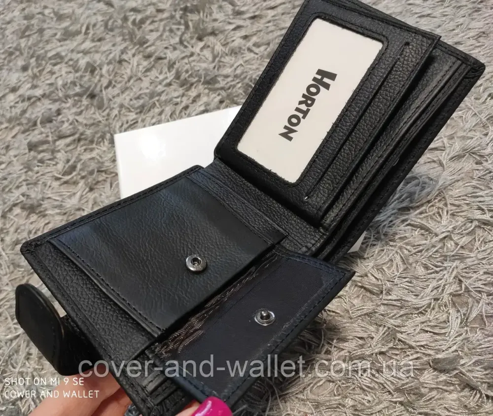 Классический мужской кожаный кошелёк коричневого цвета Horton Киев - изображение 6