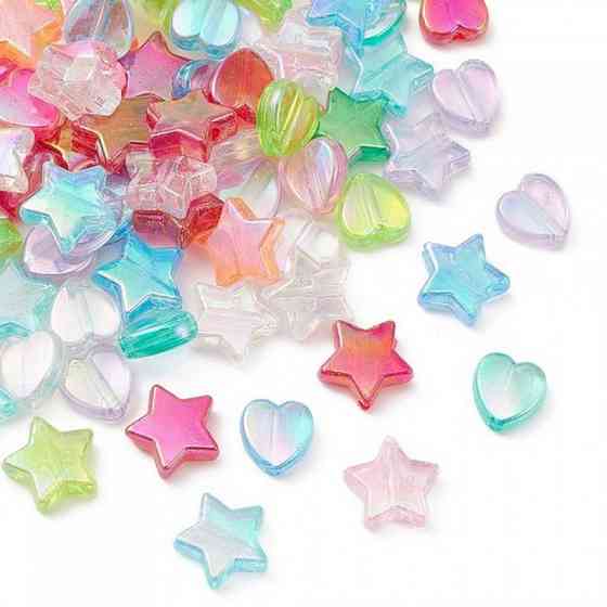 Декоративні намистинки для творчості Серця і Зірки Dom Busin УТ100031875 в упаковці 50 шт Вінниця