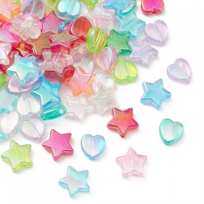 Декоративні намистинки для творчості Серця і Зірки Dom Busin УТ100031875 в упаковці 50 шт Вінниця - фото 2