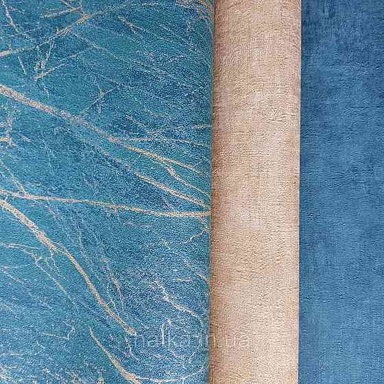 Шпалери вінілові на флізелін Rasch Factory 0.53х10,05 абстракція зріз каменю під мармур зелені золото 428940 Київ