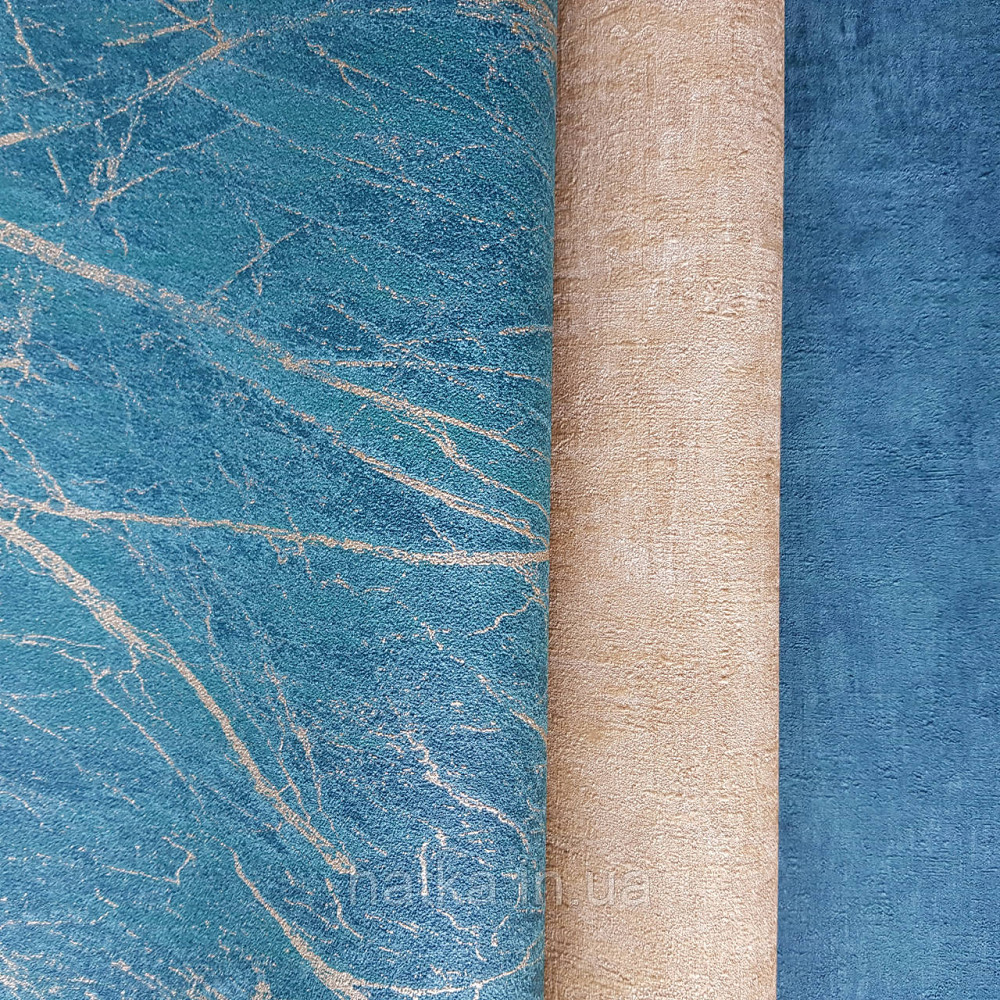 Шпалери вінілові на флізелін Rasch Factory 0.53х10,05 абстракція зріз каменю під мармур зелені золото 428940 Київ - фото 3