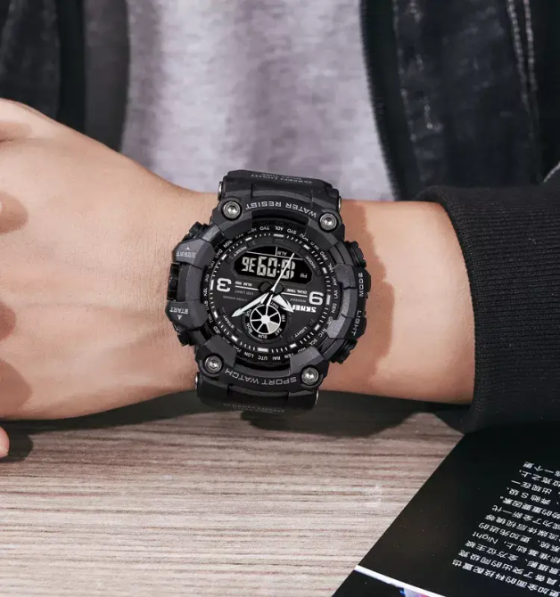 Чоловічий армійський наручний годинник Skmei 1818 Чорний Київ - фото 4