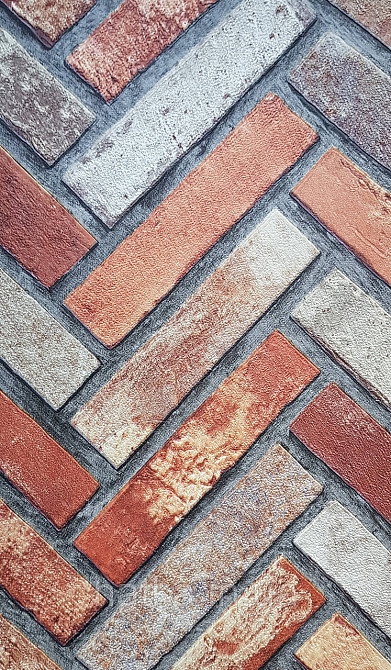 Шпалери вінілові на флізеліні AdaWall Roka 1.06х10 під паркет ялинкою структурні теракота коричневі 23105-4 Київ - фото 2