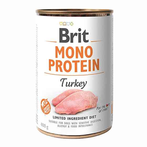 Влажный корм для собак Брит Brit Mono Protein с индейкой 400 г Винница
