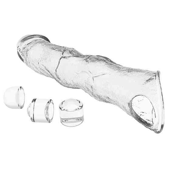 Подовжуюча насадка Pretty Love - Extension Penis Sleeve with Modular Length Blocks Clear, BI-026280M Sex Aura Київ