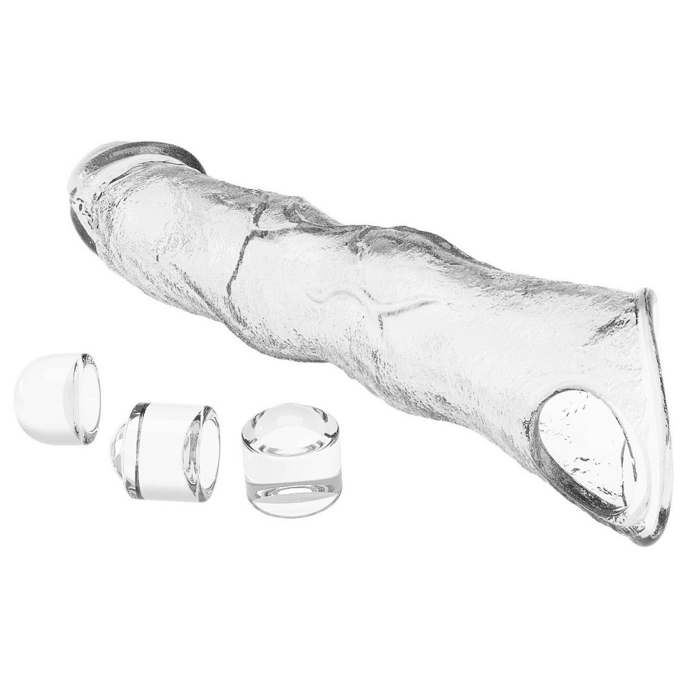 Подовжуюча насадка Pretty Love - Extension Penis Sleeve with Modular Length Blocks Clear, BI-026280M Sex Aura Київ - фото 6