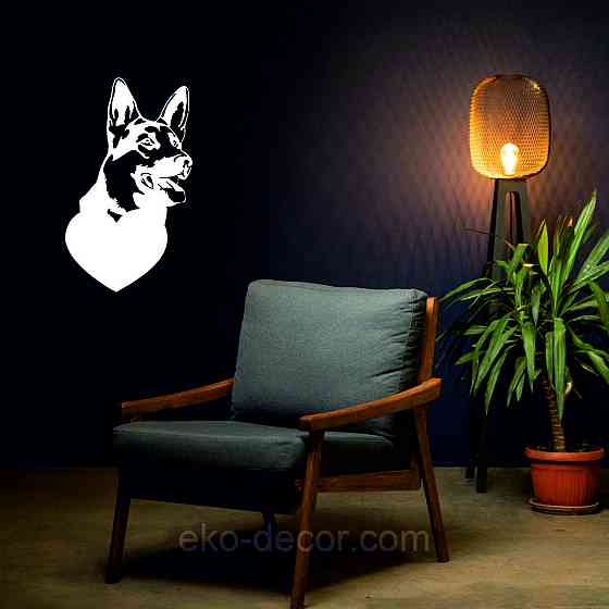 Декоративное настенное Панно «Овчарка», Декор на стену 70*41 см, Белый Киев