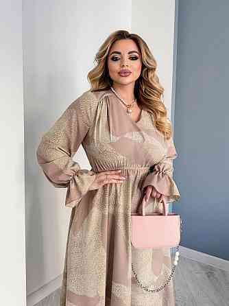 Жіноча елегантна романтична максіплаття софт Бежевий, 58/60 Одеса