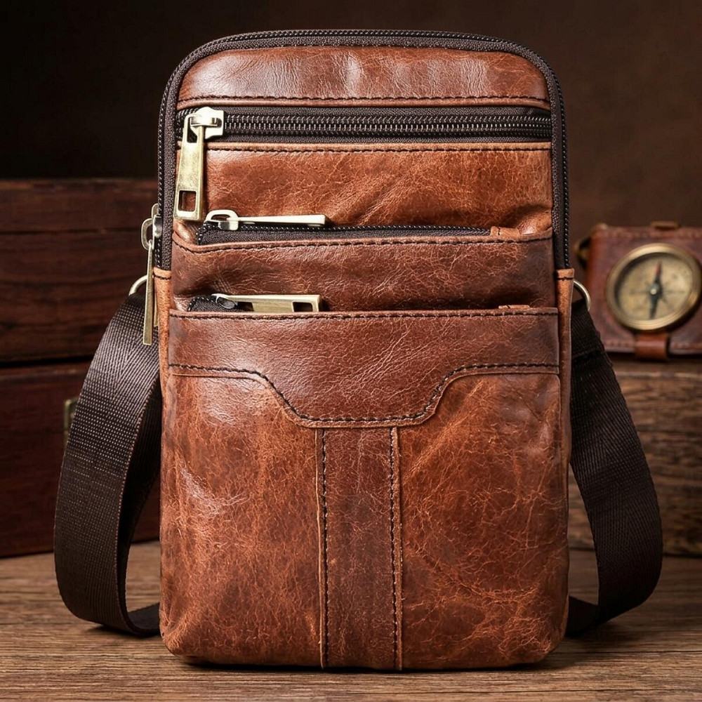 Сумка мужская Vintage 14724 Коричневая Киев - изображение 11
