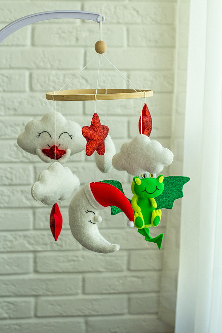 Дитячий мобіль на ліжечко для немовлят WooolyWool «Дракончик» Київ - фото 3