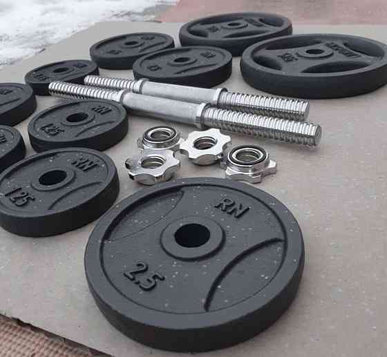 Гантелі чавунні набірні 2 по 8.5 кг Гантелі, гирі, штанги та диски металеві розбірні Київ