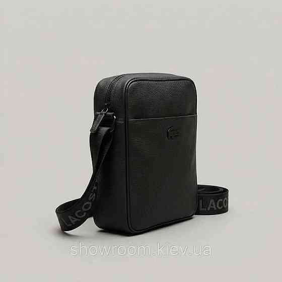 Чоловіча брендова барсетка, сумка Lacoste (2216-2) чорна Київ