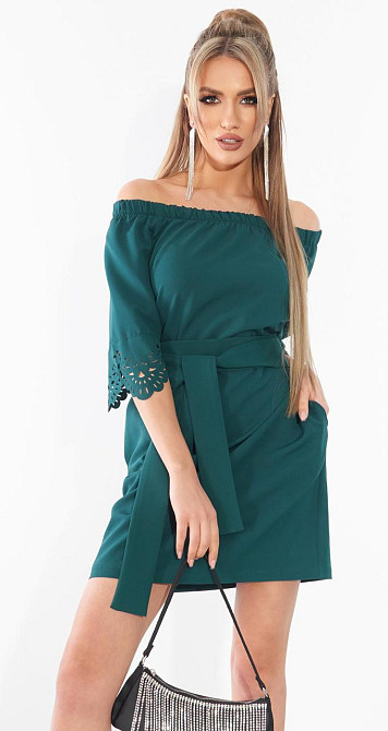 Платье  перфорация с открытыми плечиками (44) Киев - изображение 1