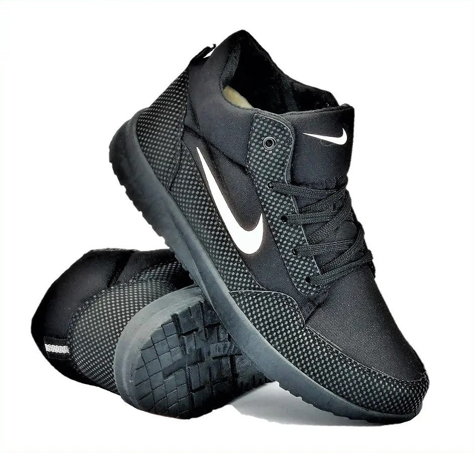 Термо Кроссовки Зимние Nike Мужские Ботинки на Меху Черные Найк (размеры: 41,42,43,44,45) Днепр - изображение 1