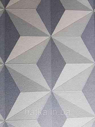 Обои виниловые на флизелине AS creation New-life геометрия фигуры черные серые бежевые точки серебром Киев