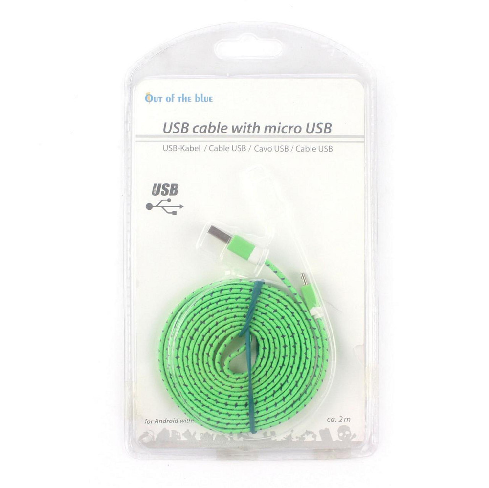 Кабель для Android пристроїв з micro USB, зелений Рівне - фото 1