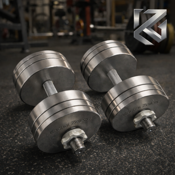 Гантели наборные 2 по 20 кг металлические без покрытия Kachai Zelezo Iron Pro Киев