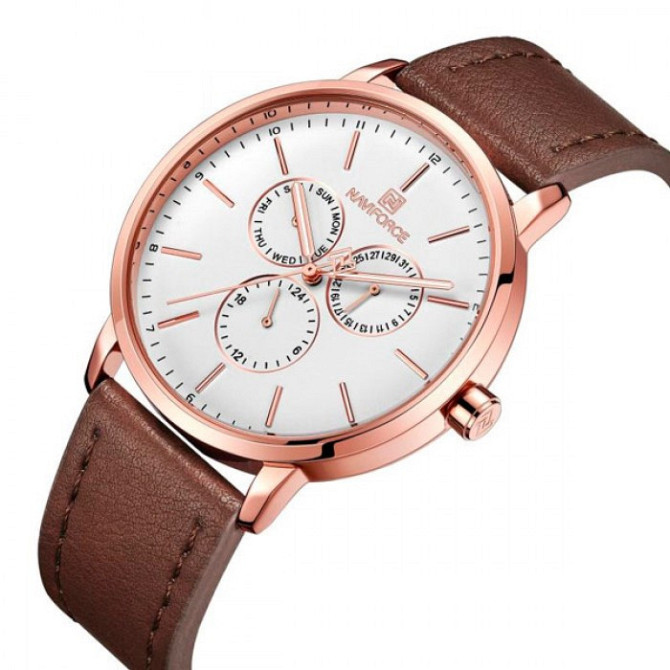 Мужские часы Naviforce Business Leather Gold NF3001 Винница - изображение 1