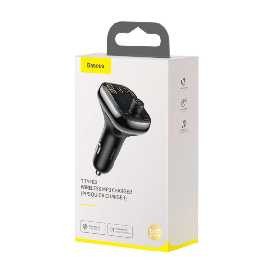 АЗП з FM-модулятором Baseus T Shaped S-13 Car Bluetooth MP3 Player (PPS Fast Charger Edition) Black Київ