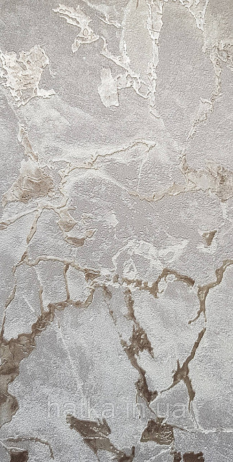 Шпалери вінілові на флізеліні AdaWall Roka 1.06х10 під камінь мармур сірі бежеві золото срібло 3д 23103-3 Київ - фото 2